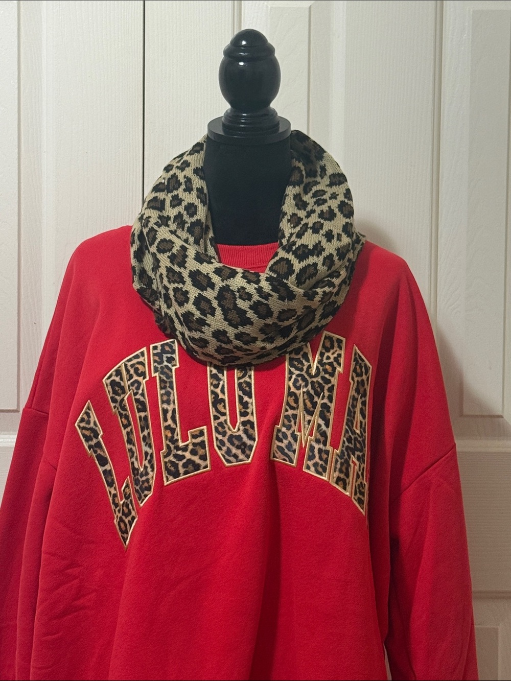 Leopard Print Infinity Scarf - Neutral Black & Tan